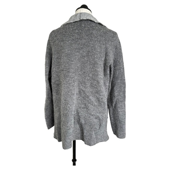 Nanette Lepore Gray Waterfall Open Front Cardigan Sweater Two Tone Size Large - Picture 3 of 10